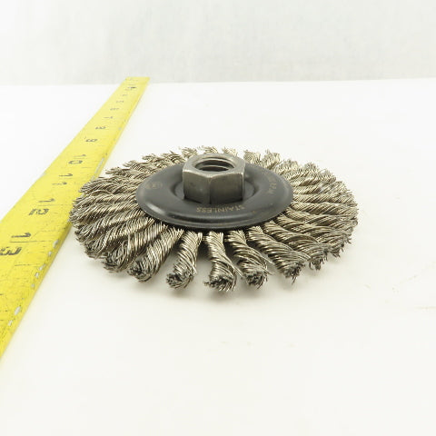 Camel Grinding Wheels 60521 4" Radial Knot Wire Wheel Brush 5/8-11 Thread Arbor