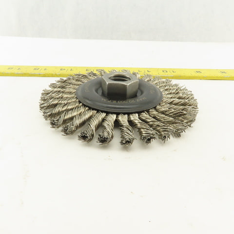 Camel Grinding Wheels 60521 4" Radial Knot Wire Wheel Brush 5/8-11 Thread Arbor