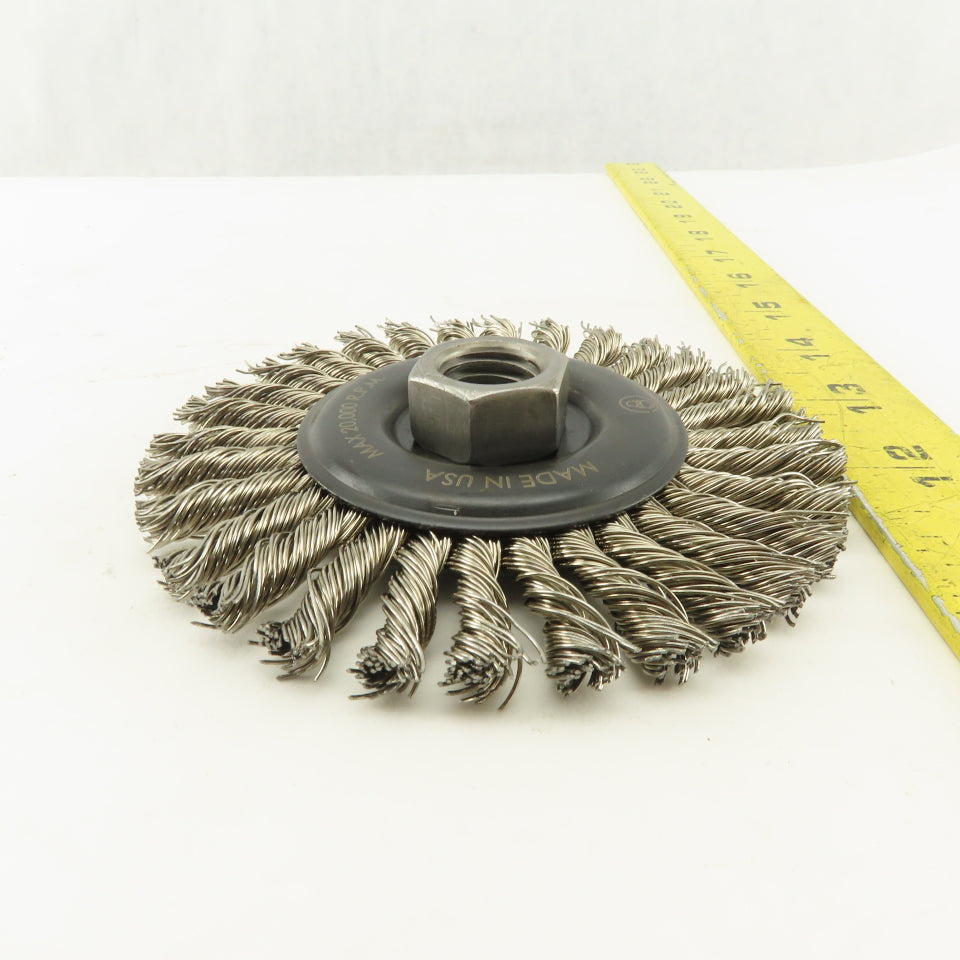 Camel Grinding Wheels 60521 4" Radial Knot Wire Wheel Brush 5/8-11 Thread Arbor