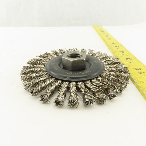 Camel Grinding Wheels 60521 4" Radial Knot Wire Wheel Brush 5/8-11 Thread Arbor