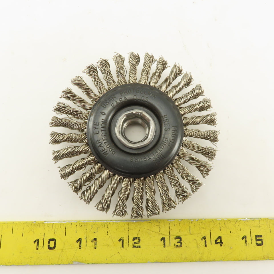 Camel Grinding Wheels 60521 4" Radial Knot Wire Wheel Brush 5/8-11 Thread Arbor