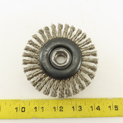 Camel Grinding Wheels 60521 4" Radial Knot Wire Wheel Brush 5/8-11 Thread Arbor