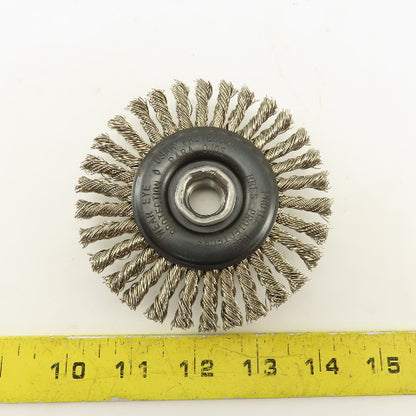 Camel Grinding Wheels 60521 4" Radial Knot Wire Wheel Brush 5/8-11 Thread Arbor