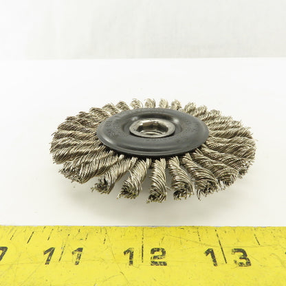Camel Grinding Wheels 60521 4" Radial Knot Wire Wheel Brush 5/8-11 Thread Arbor