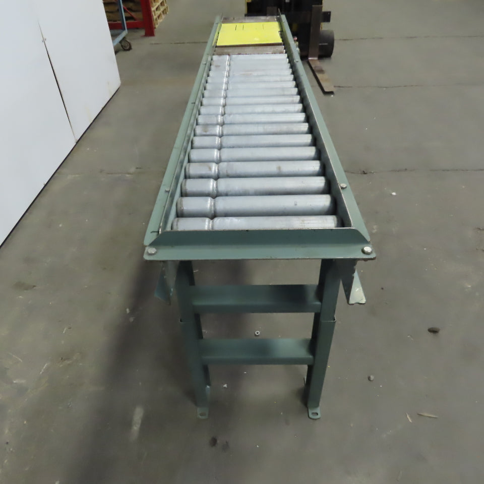 Hytrol 12-3/4" BF Gravity Decline Roller Conveyor W/ Pneumatic Stop 88"