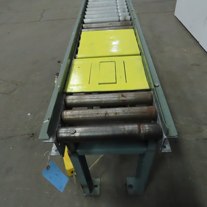 Hytrol 12-3/4" BF Gravity Decline Roller Conveyor W/ Pneumatic Stop 88"