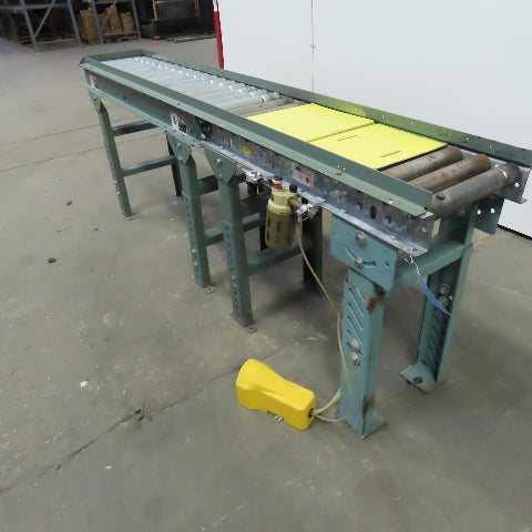 Hytrol 12-3/4" BF Gravity Decline Roller Conveyor W/ Pneumatic Stop 88"