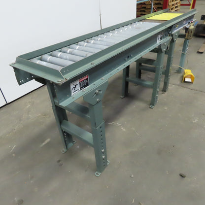Hytrol 12-3/4" BF Gravity Decline Roller Conveyor W/ Pneumatic Stop 88"