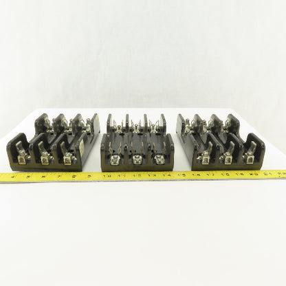 Gould Shawmut 60313 60303 3 Pole Fuse Holders 600V 30A 60A Lot Of 3