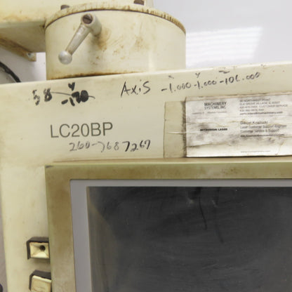 Mitsubishi LC20BP Laser Processing Machine Operator Controls Monitor