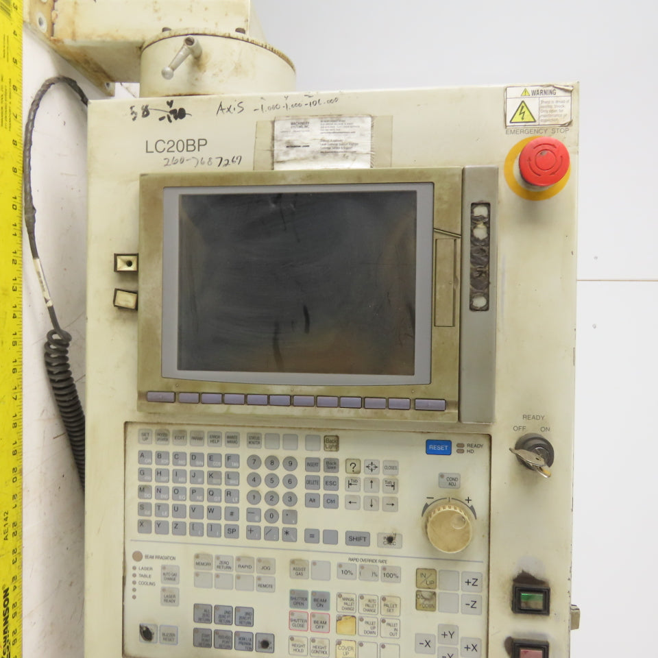 Mitsubishi LC20BP Laser Processing Machine Operator Controls Monitor