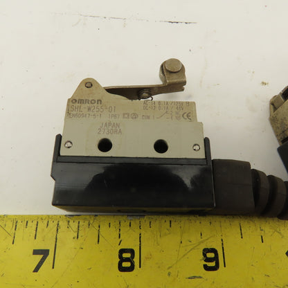 Omron SHL-W255-01 Tandem Wired Plunger Cam Limit Switches 125V