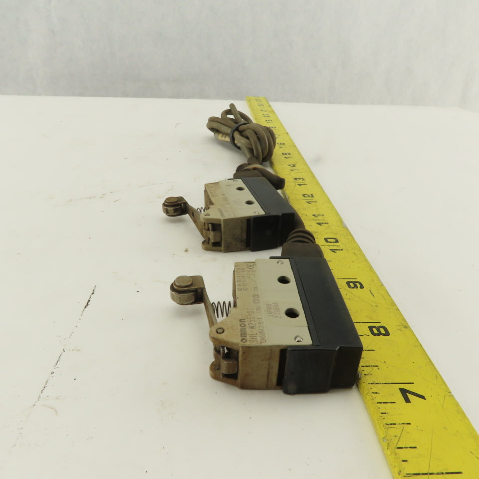 Omron SHL-W255-01 Tandem Wired Plunger Cam Limit Switches 125V