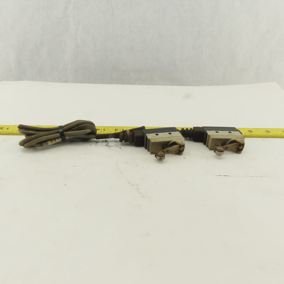 Omron SHL-W255-01 Tandem Wired Plunger Cam Limit Switches 125V