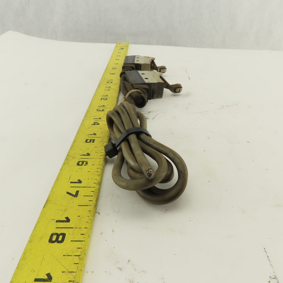 Omron SHL-W255-01 Tandem Wired Plunger Cam Limit Switches 125V