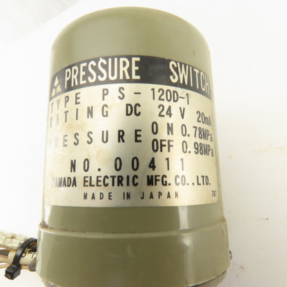 Yamada PS-120D-1 1/4" NPT 24VDC Pressure Switch