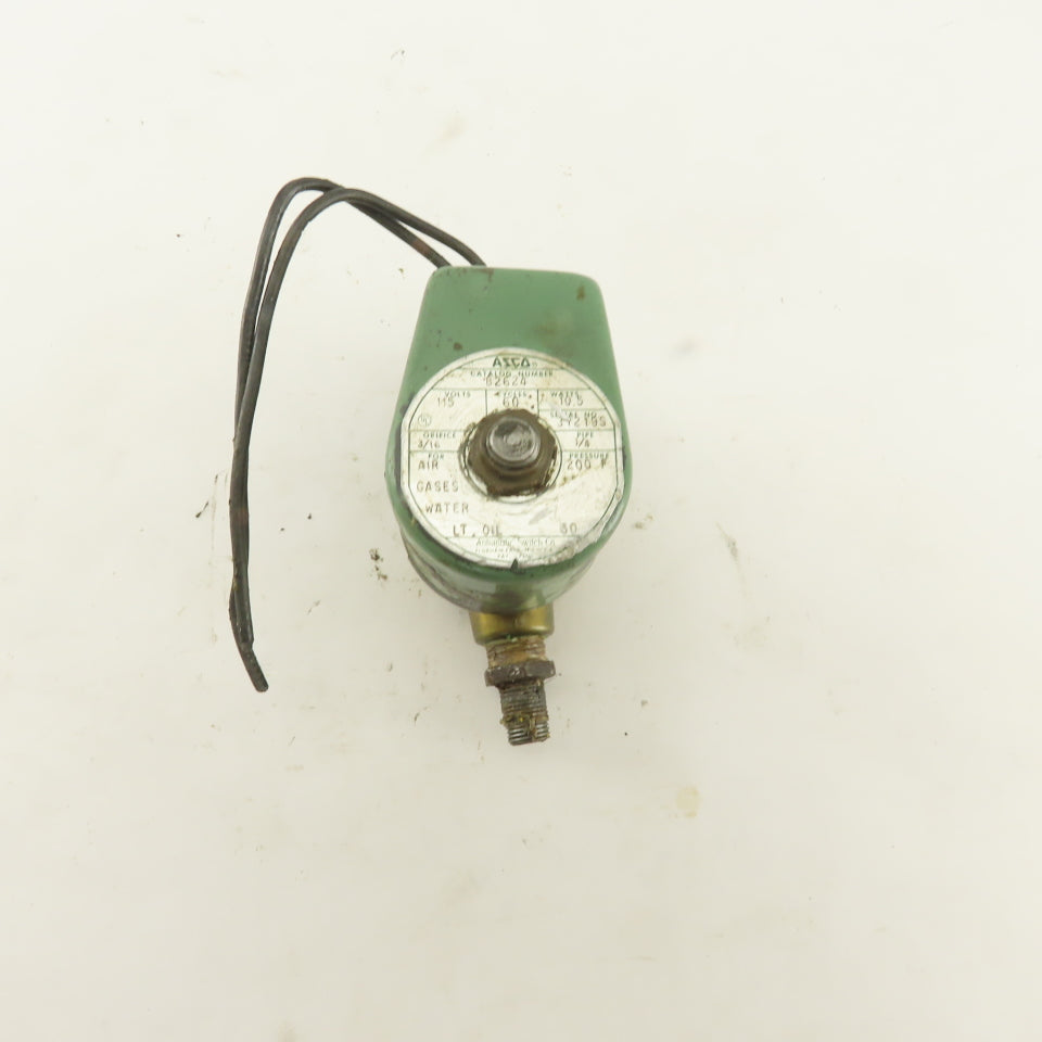 Asco 82624 115V 1/4 NPT Solenoid Actuated Valve WOG 200°F