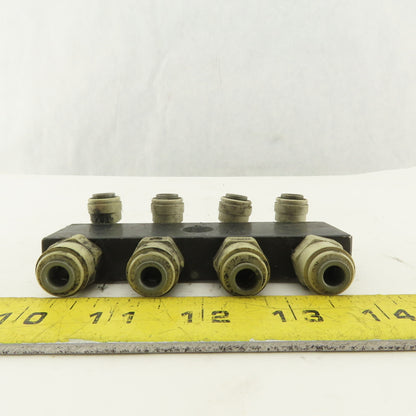 1/4" NPT Aluminum Body Push To Connect Fitting Anchor Block