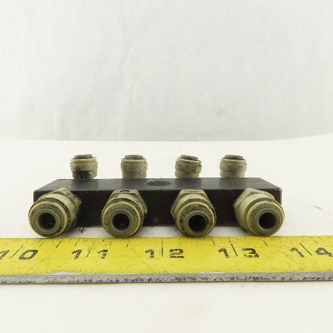 1/4" NPT Aluminum Body Push To Connect Fitting Anchor Block