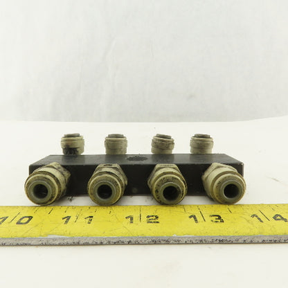 1/4" NPT Aluminum Body Push To Connect Fitting Anchor Block