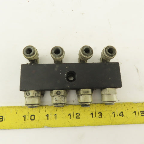 1/4" NPT Aluminum Body Push To Connect Fitting Anchor Block