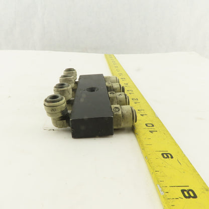 1/4" NPT Aluminum Body Push To Connect Fitting Anchor Block