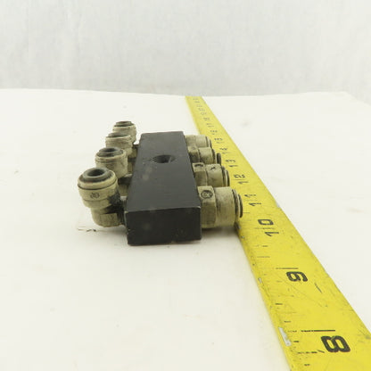 1/4" NPT Aluminum Body Push To Connect Fitting Anchor Block