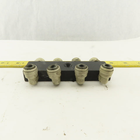 1/4" NPT Aluminum Body Push To Connect Fitting Anchor Block