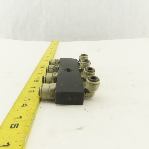 1/4" NPT Aluminum Body Push To Connect Fitting Anchor Block