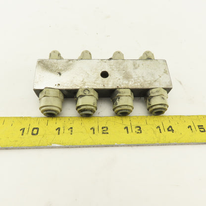 1/4" NPT Aluminum Body Push To Connect Fitting Anchor Block