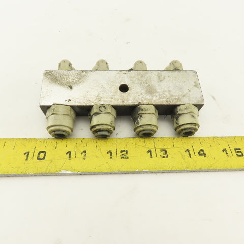 1/4" NPT Aluminum Body Push To Connect Fitting Anchor Block