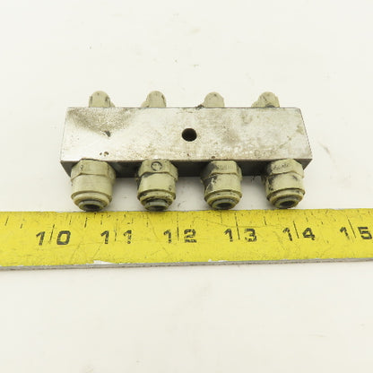 1/4" NPT Aluminum Body Push To Connect Fitting Anchor Block