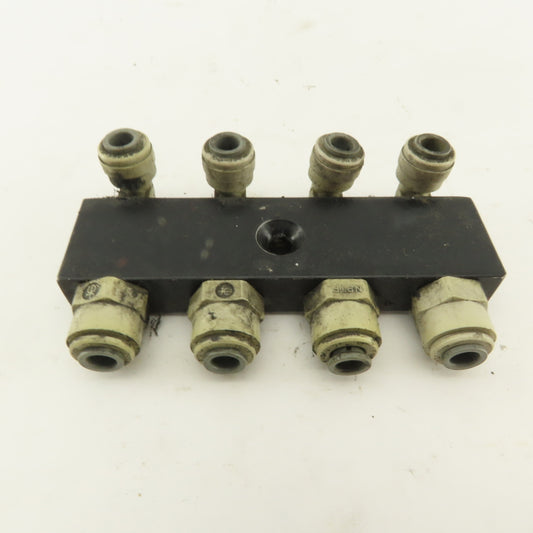 1/4" NPT Aluminum Body Push To Connect Fitting Anchor Block
