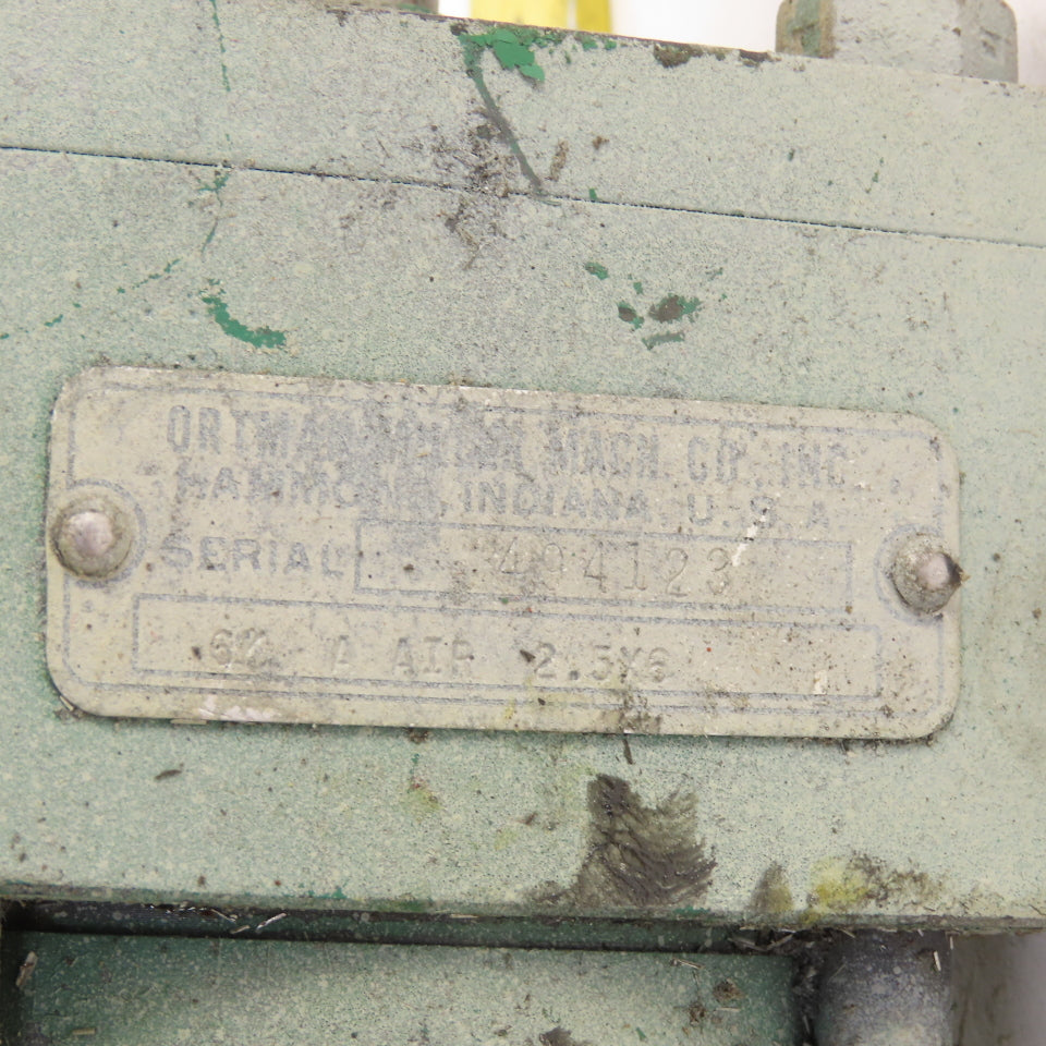 Ortman 6K A Air 2.5x6 2-1/2" Bore 6" Stroke 9" Long  Shaft Air Cylinder