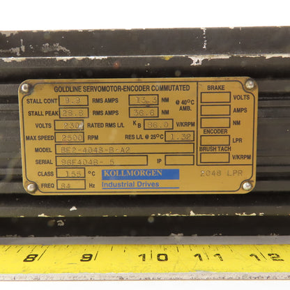 Kollmorgen BE2-404S-B-A2 230V 2500RPM 3Ph 80Hz  Brushless PM Servo Motor