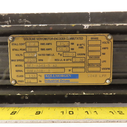Kollmorgen BE2-404S-B-A2 230V 2500RPM 3Ph 80Hz  Brushless PM Servo Motor