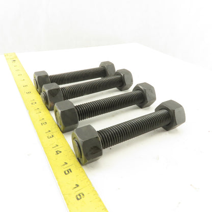 3/4-10 x 5-1/4" OAL Full Thread Stud With 2 Nuts Grade B7 A193 Lot Of 4