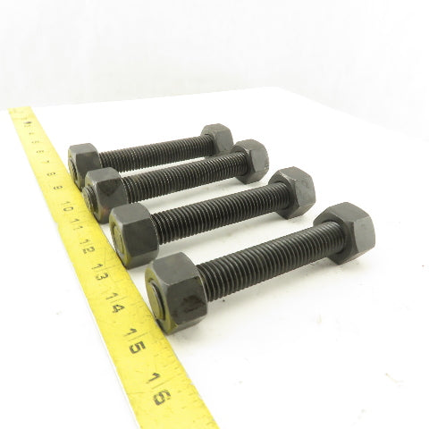 3/4-10 x 5-1/4" OAL Full Thread Stud With 2 Nuts Grade B7 A193 Lot Of 4