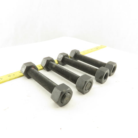 3/4-10 x 5-1/4" OAL Full Thread Stud With 2 Nuts Grade B7 A193 Lot Of 4