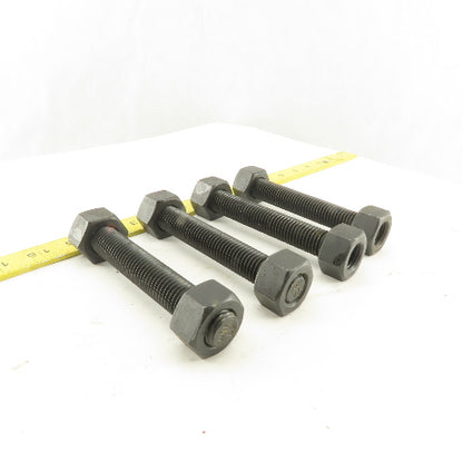 3/4-10 x 5-1/4" OAL Full Thread Stud With 2 Nuts Grade B7 A193 Lot Of 4