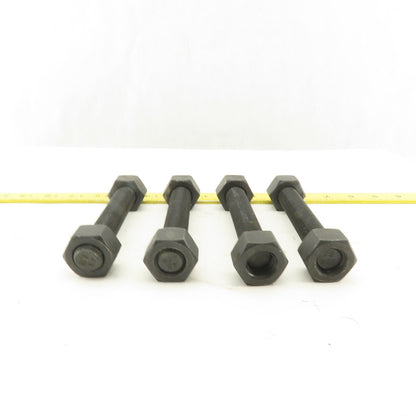 3/4-10 x 5-1/4" OAL Full Thread Stud With 2 Nuts Grade B7 A193 Lot Of 4