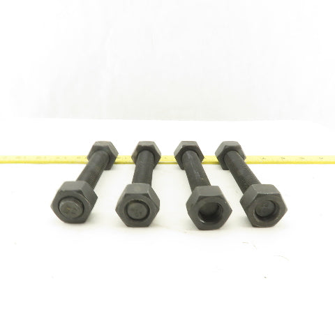 3/4-10 x 5-1/4" OAL Full Thread Stud With 2 Nuts Grade B7 A193 Lot Of 4