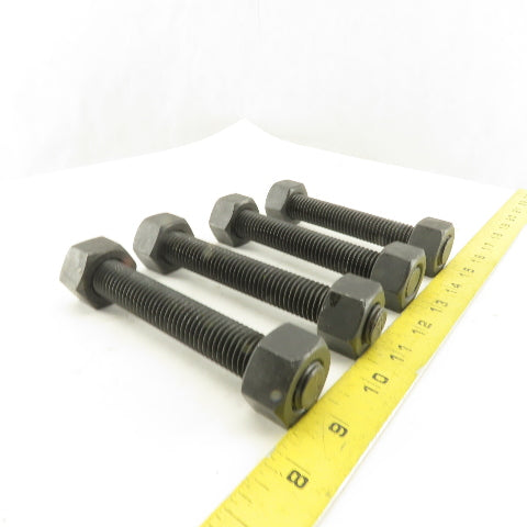 3/4-10 x 5-1/4" OAL Full Thread Stud With 2 Nuts Grade B7 A193 Lot Of 4