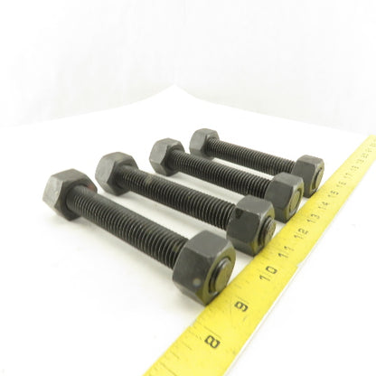 3/4-10 x 5-1/4" OAL Full Thread Stud With 2 Nuts Grade B7 A193 Lot Of 4