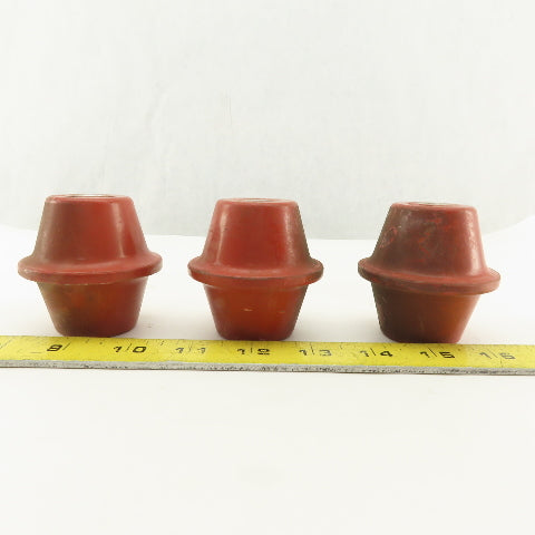 2-1/4" High 2-1/2" OD Electric Insulator Stand Off 3/8-16" Threaded Lot Of 3