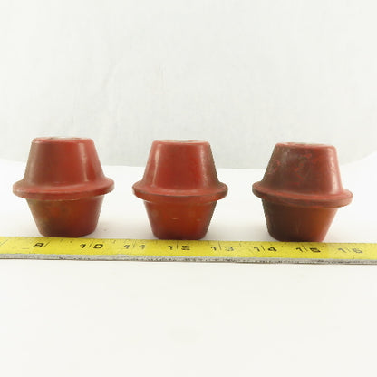 2-1/4" High 2-1/2" OD Electric Insulator Stand Off 3/8-16" Threaded Lot Of 3