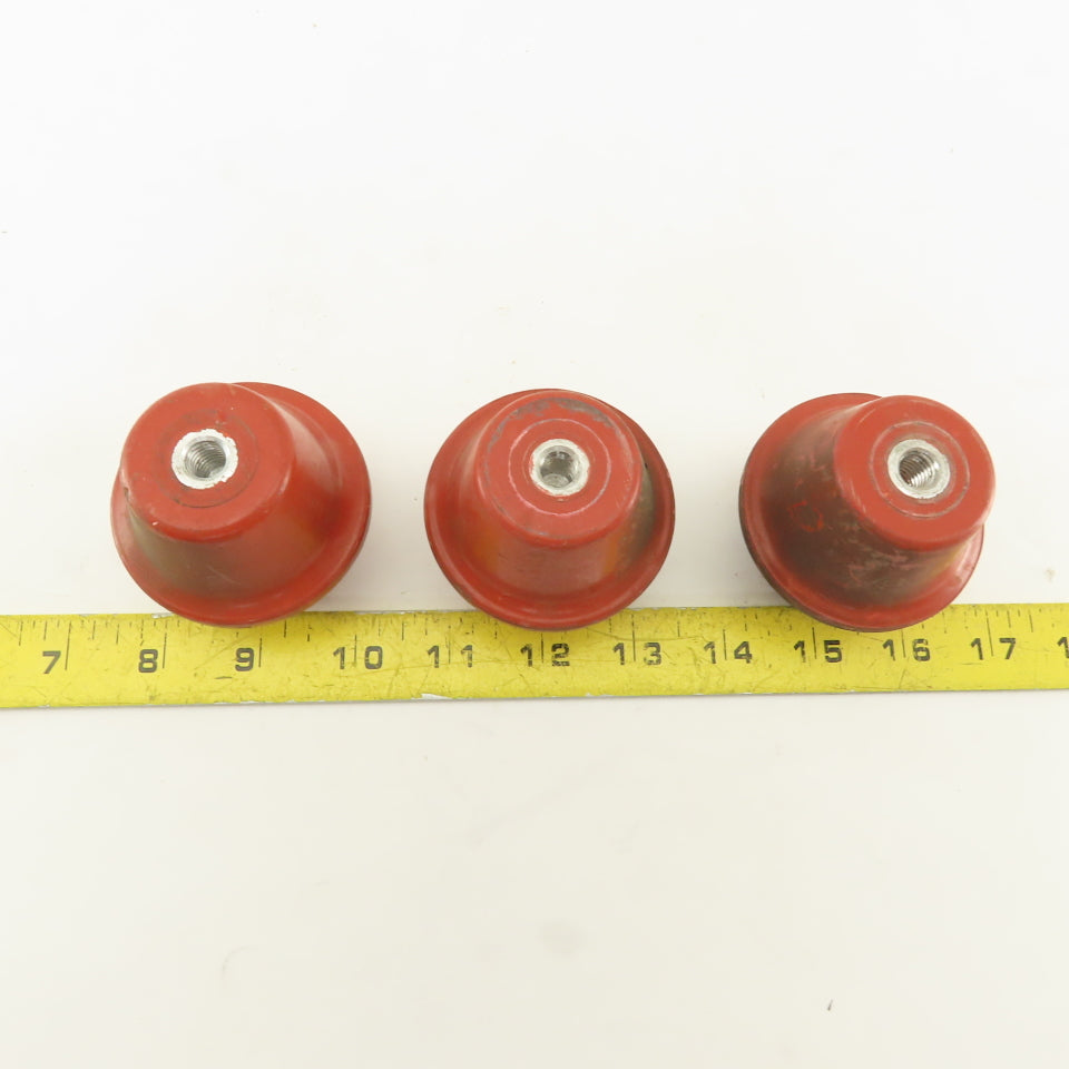 2-1/4" High 2-1/2" OD Electric Insulator Stand Off 3/8-16" Threaded Lot Of 3