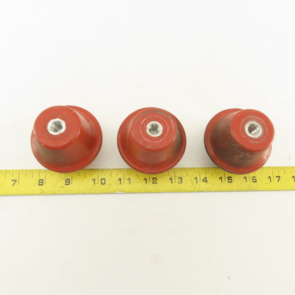 2-1/4" High 2-1/2" OD Electric Insulator Stand Off 3/8-16" Threaded Lot Of 3