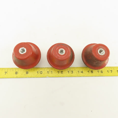 2-1/4" High 2-1/2" OD Electric Insulator Stand Off 3/8-16" Threaded Lot Of 3