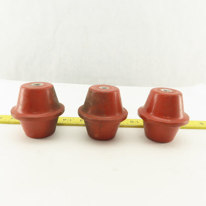 2-1/4" High 2-1/2" OD Electric Insulator Stand Off 3/8-16" Threaded Lot Of 3